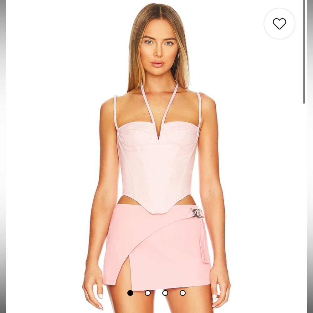 NWT Miaou Aphex Halter Top Corset with Boning - Pink Rose